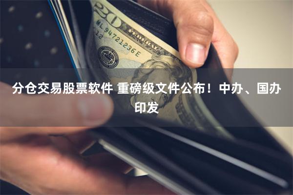 分仓交易股票软件 重磅级文件公布！中办、国办印发